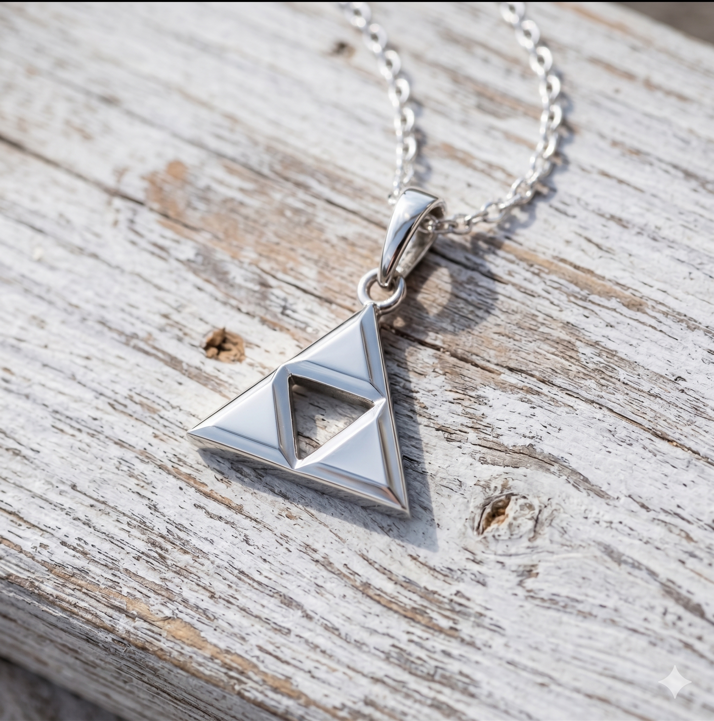 Triforce Pendant and Chain 925 Sterling Silver