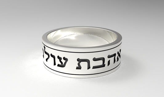 Jeremiah 31:3 "I have loved you with an everlasting love" Sterling Silver 925 Ring with Hebrew Inscription
