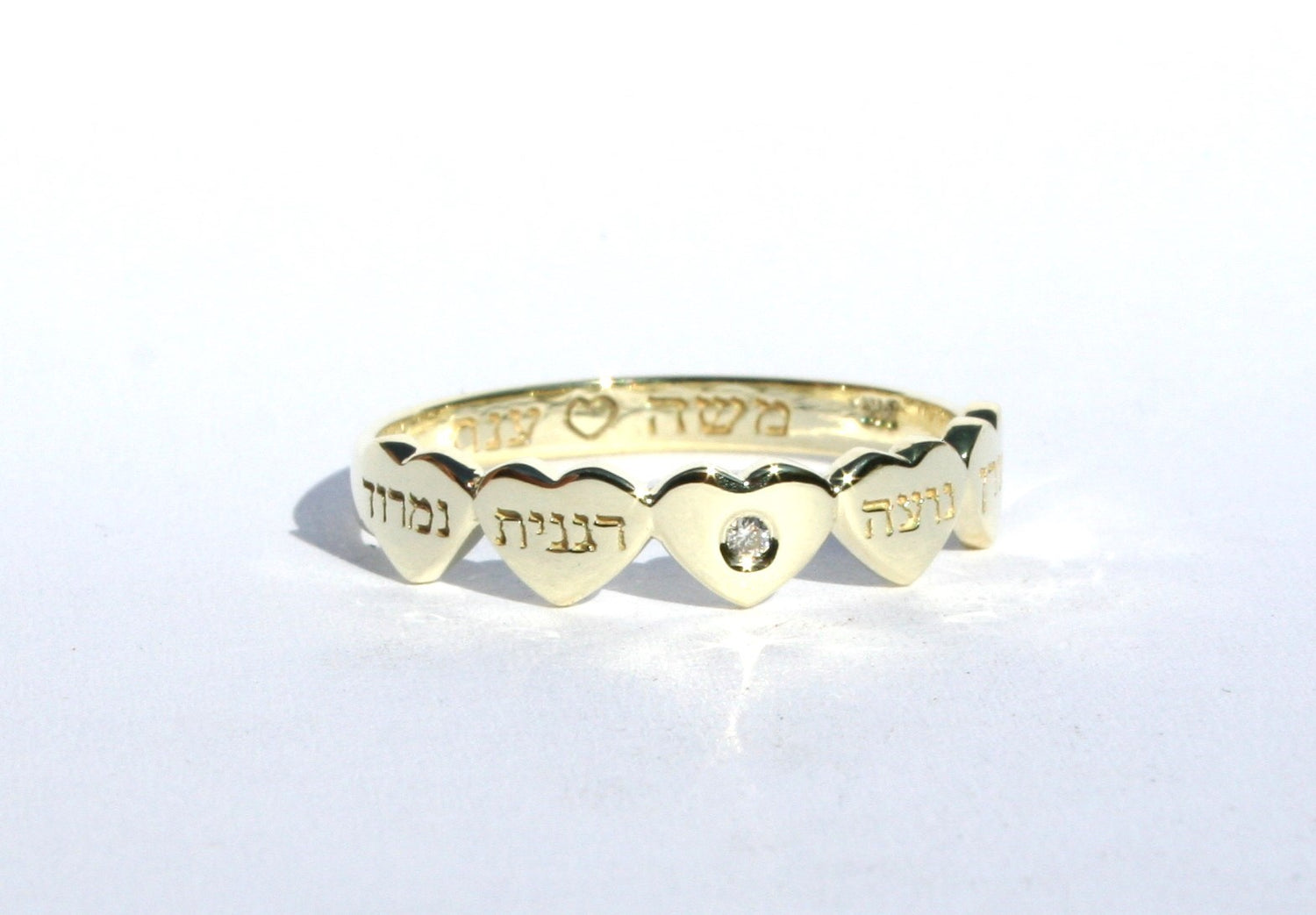 Custom Heart with name ring Gold 14k 