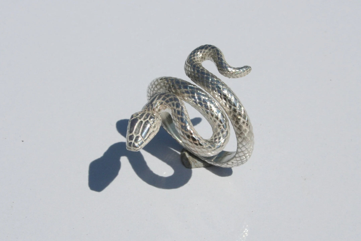 Sterling Silver Snake Ring – Fine Detail