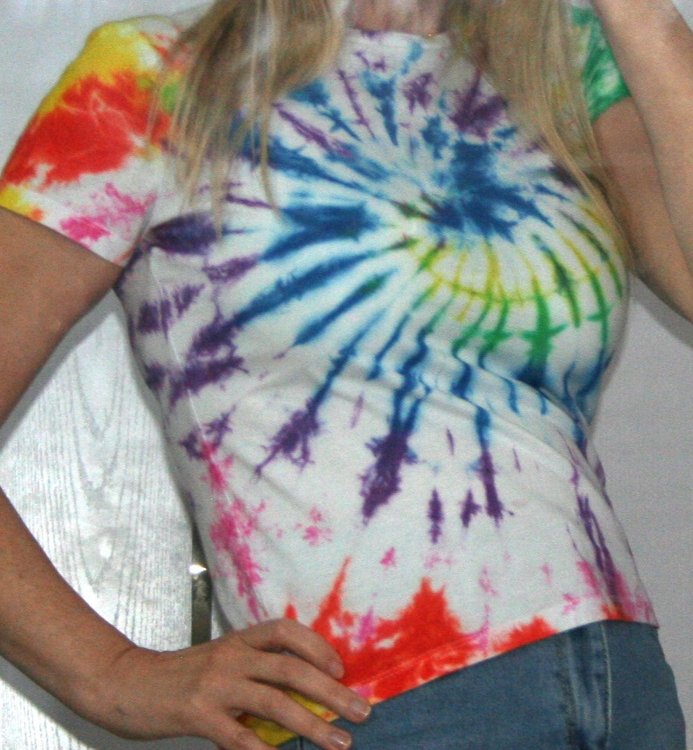 Rainbow Spiral Hand Tie Dyed T Shirt