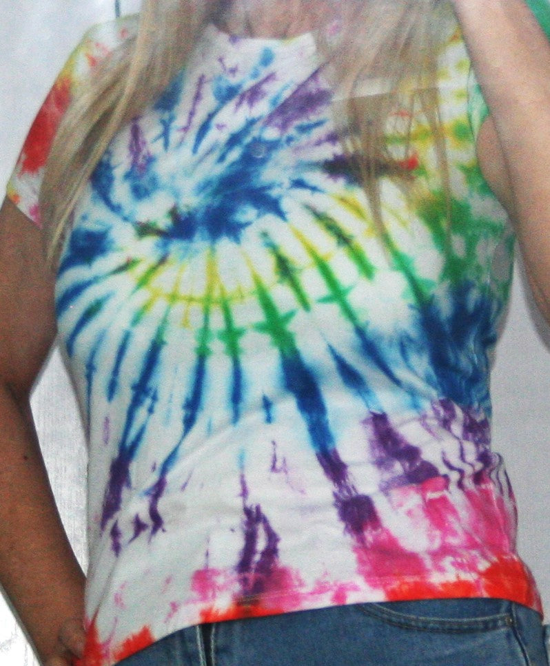 Rainbow Spiral Hand Tie Dyed T Shirt