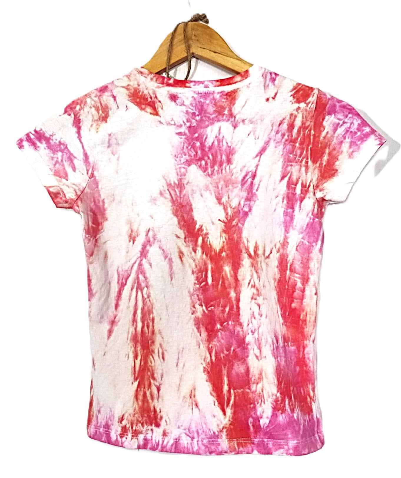 Handpainted Fox Pink and Purple Hand Dyed Cotton T Shirt