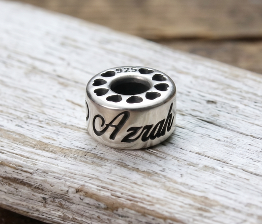 Personalized Charm Bead Sterling Silver 925 with 3D Rendering by Angelina Michaels