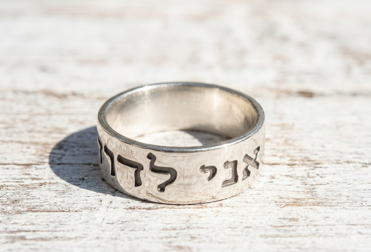I am my Beloved's and my Beloved is mine 925 Sterling Silver ring, Ani Le Dodi Ve Dodi Li 8mm wide