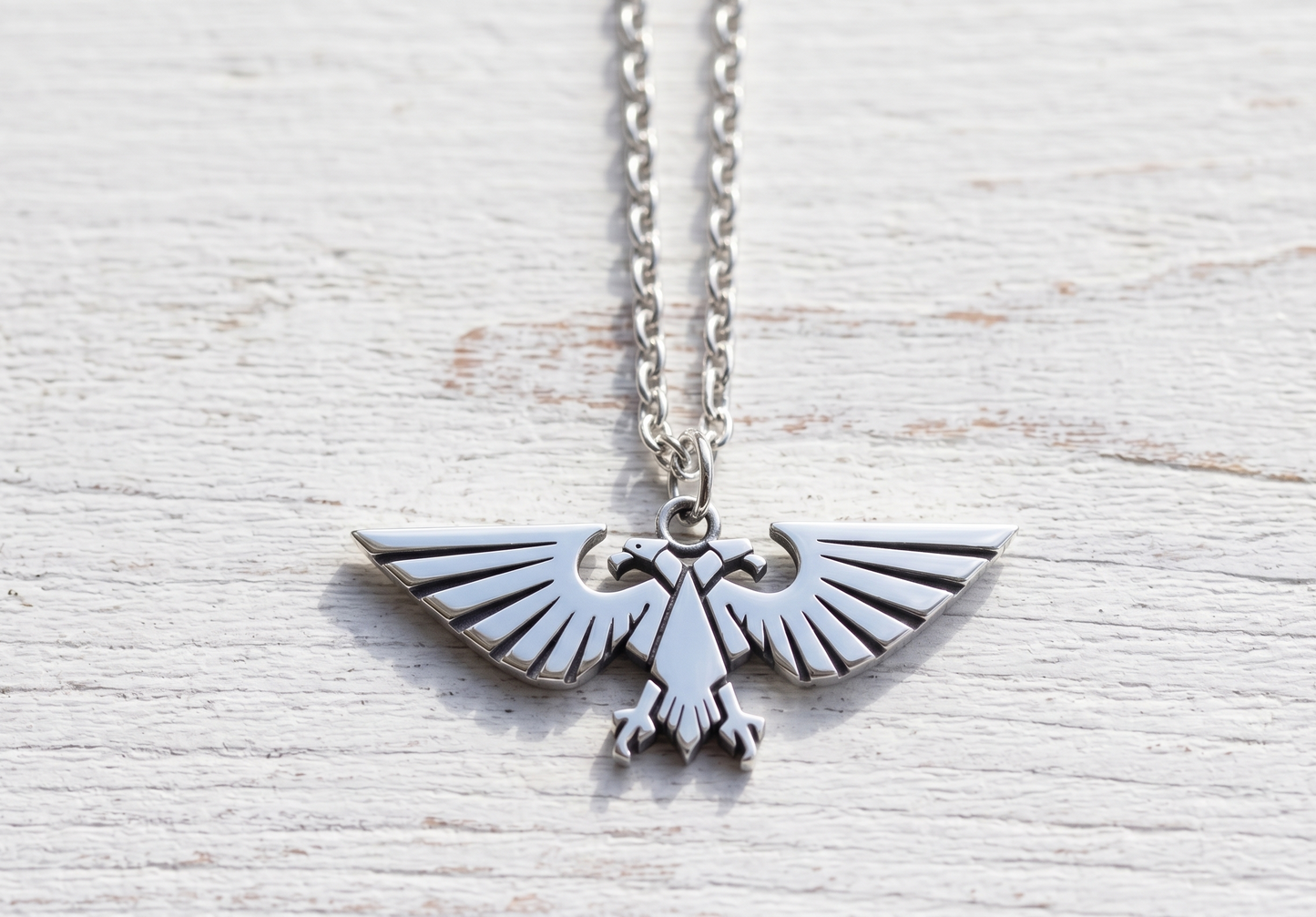 Imperium Eagle Pendant and Chain 925 Sterling Silver - Warhammer Inspired