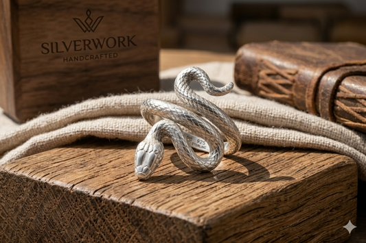 Sterling Silver Snake Ring – Fine Detail