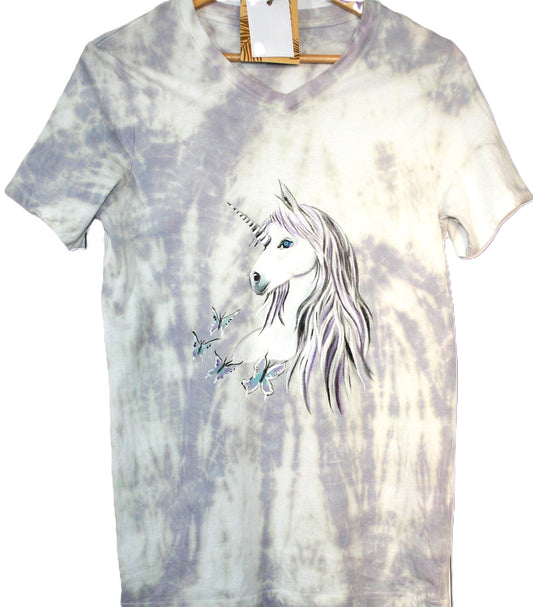 Hand Painted Unicorn Hand Tie Dyed Tshirt