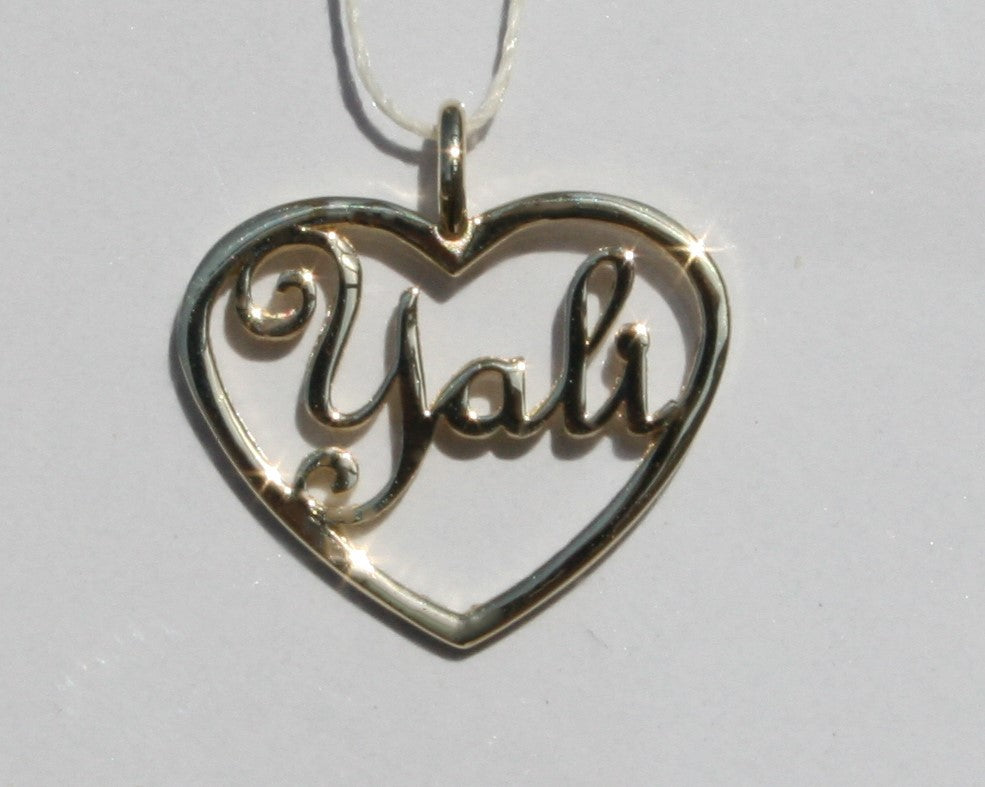 Heart Pendant Personalized Sterling Silver 925 Pendant Custom Name Engraved Inside Heart with 3d Rendering