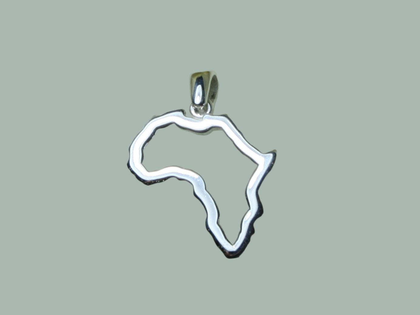 Africa Map Outline Sterling Silver 925