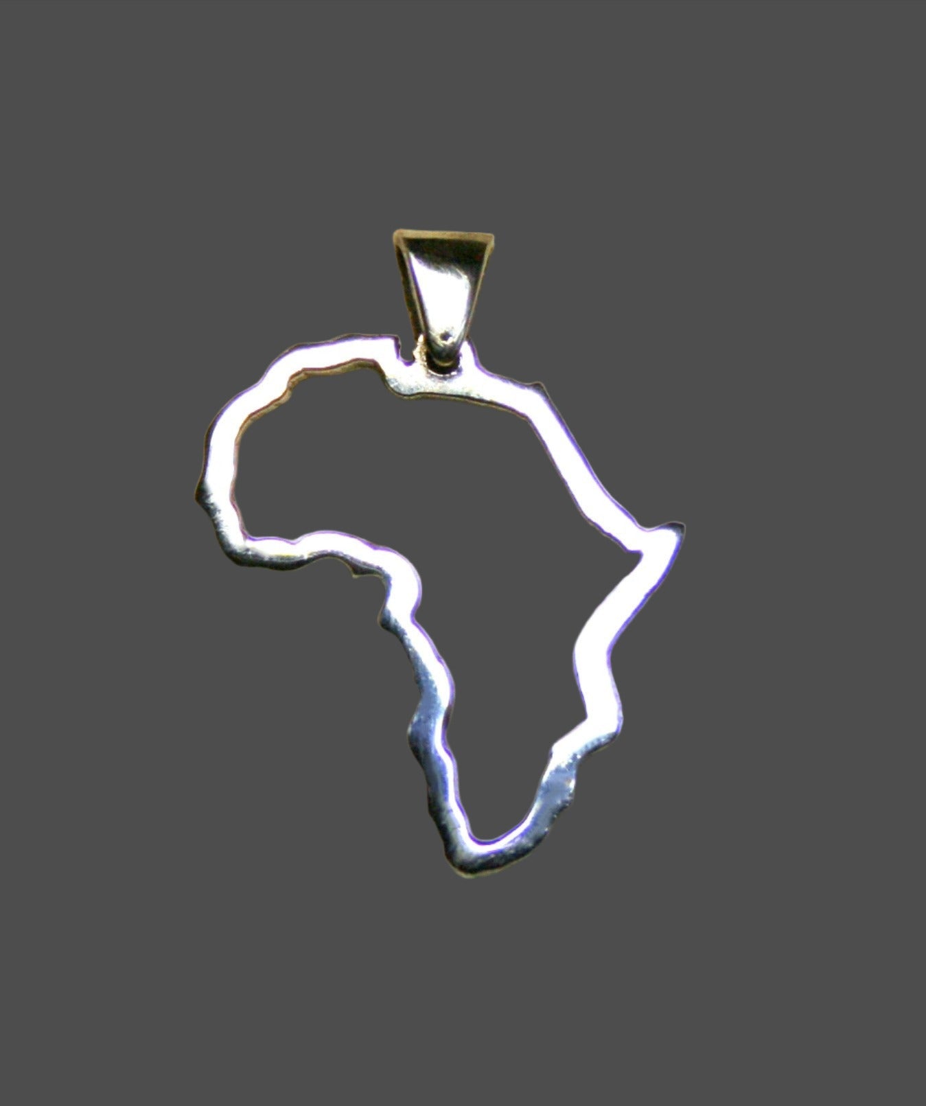 Africa Map Outline Pendant Sterling Silver 925