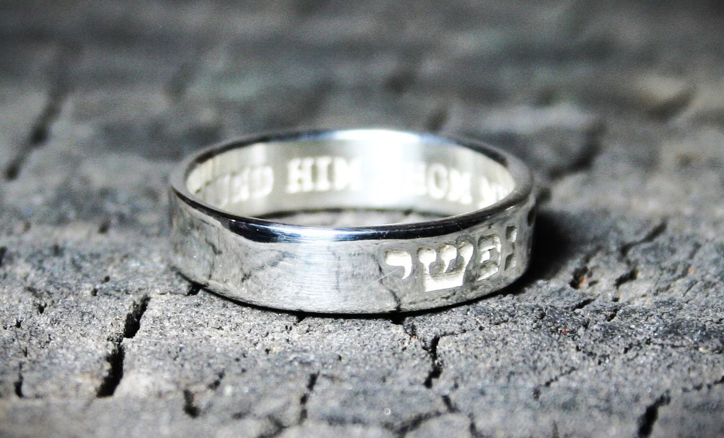 Sterling Silver Song of Solomon Ring: Hebrew "Matzati Et She'Ahava Nafshi" Verse