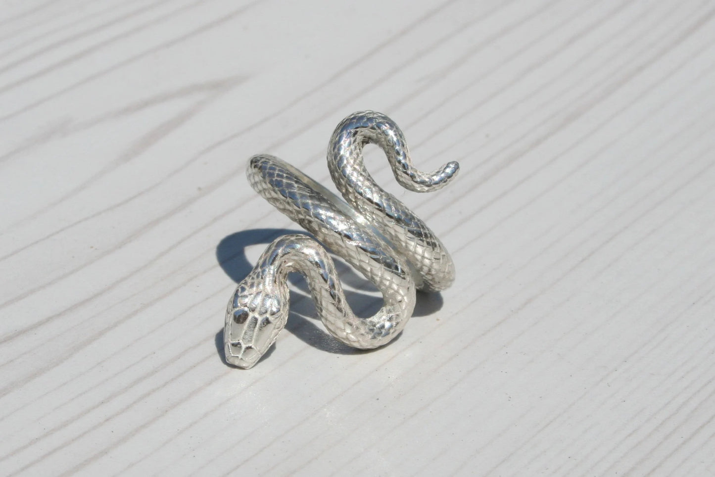 Sterling Silver Snake Ring – Fine Detail