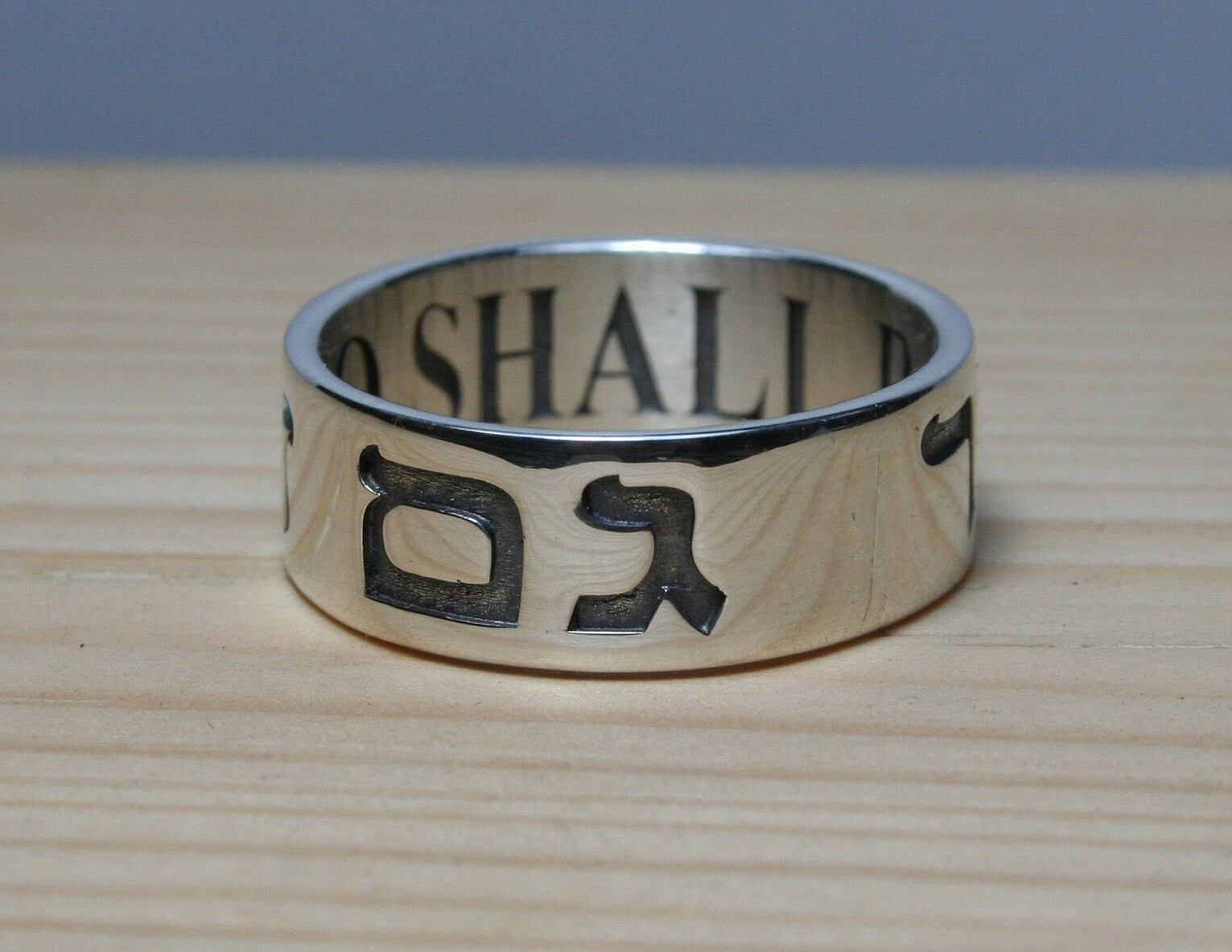 This Too Shall Pass 925 Sterling Silver Ring Corinthians 4: 17-18 Gam Zeh Ya'avor in Hebrew 1.5mm thick 8mm wide unisex ring