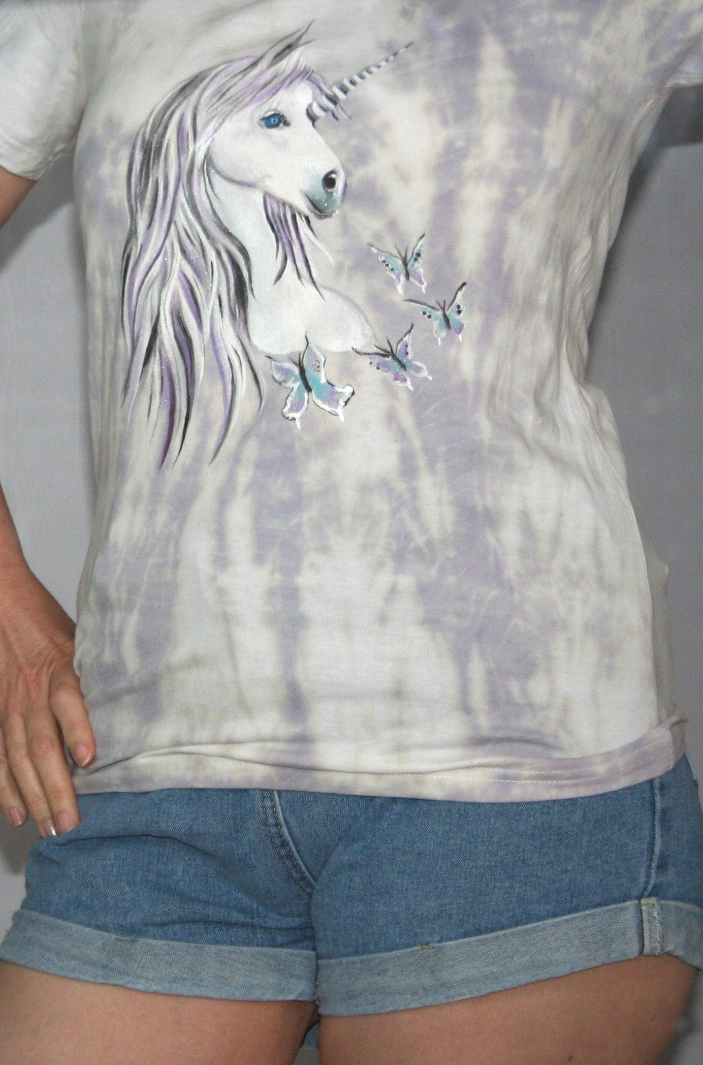 Hand Painted Unicorn Hand Tie Dyed Tshirt