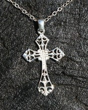 Filigree Christian Cross Sterling Silver 925 Necklace with Chain