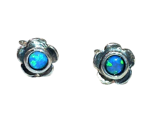 Daisy Opal Stud Earrings Sterling Silver 925 