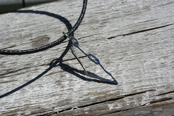 Israel Map Outline Pendant and Necklace 925 Sterling Silver