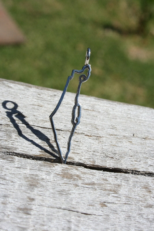 Israel Map Outline Pendant and Necklace 925 Sterling Silver