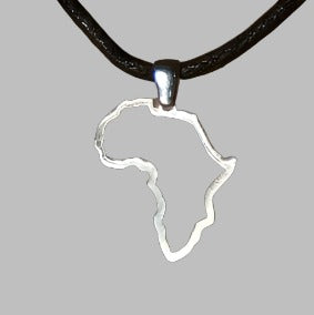 Africa Map Outline Pendant Sterling Silver 925